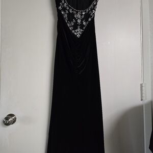 Elegant Black Evening Dress with Silver Embellishments